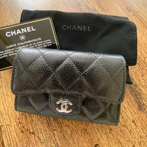 Chanel Black Classic Flap Card Holder Wallet